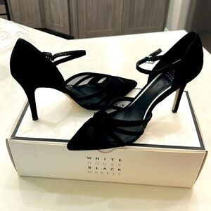 WHBM Black Suede Mesh 6.5